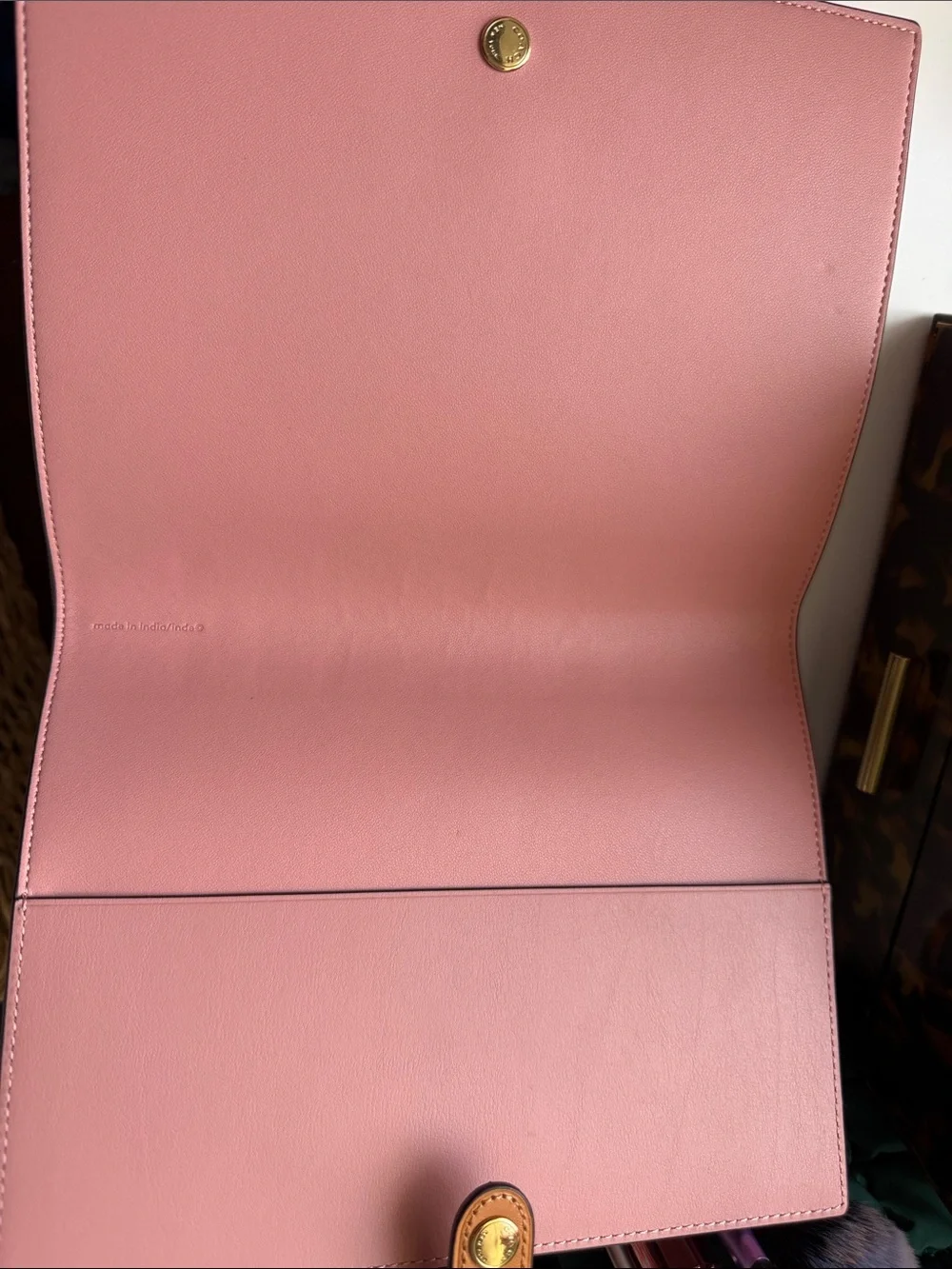 Coach Pink Signature Leather Folio with Matching Pouch
